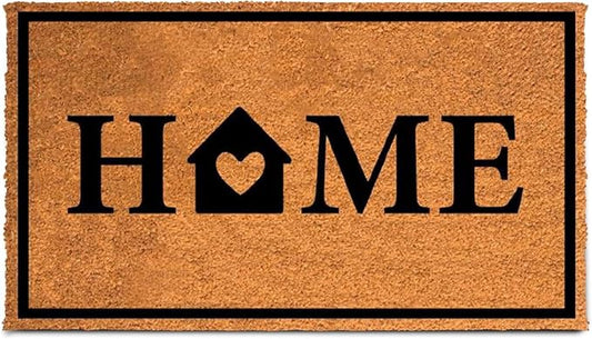 PLUS Haven Coco Coir Door Mat with Heavy Duty Backing, Natural Home Doormat, 17.5”x30” for Entrance, Front Porch, Easy to Clean Entry Mat, Outdoor and Indoor Uses, Home Decor