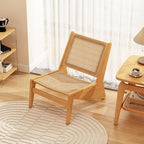 Rattan Accent Chair for Living Room, Mid Century Side Chair, Comfy Bamboo Chairs for Bedroom Reading Room, Wood