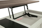Signature Design by Ashley Bolanburg Farmhouse Lift Top Coffee Table with Drawers, Antique Cream & Brown