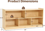 Toy Storage Organizer for Kids Room, Wooden Kids Bookshelf for Classroom, Cube Storage Organizer for Playroom, 5-Section Montessori Bookshelf & Toy Shelf for Nursery