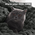 Chunky Knit Throw Blanket, 40''*50'' Knitted Throw Chenille Yarn for Bed Couch, Handmade Dark Grey Crochet Big Thick Blanket, Machine Washable Cute Comfy Blanket for Home Decor