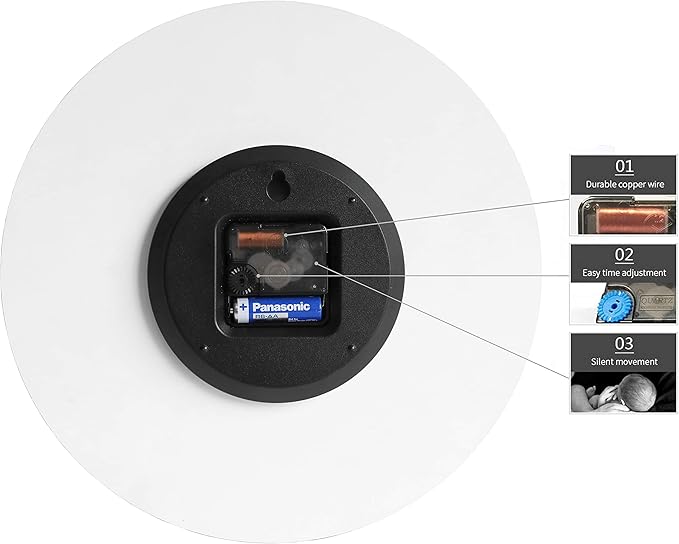 Stephanie Imports Modern Minimalist White & Pastel Purple Silent Wall Clock