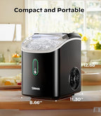 Silonn Nugget Ice Maker Countertop, Portable Pellet Ice Machine with Self-Cleaning Function, Sonic Ice Maker Produces 33lbs of Chewable Ice in 24 Hours, Ideal for Home Kitchen and Office, Black