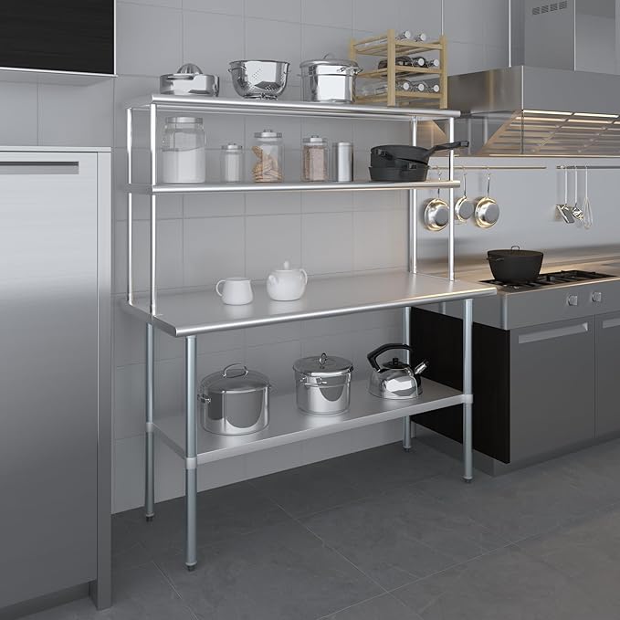 AmGood Double OverShelf Stainless Steel NSF - Many (60" Long x 14" Deep)