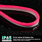 GZBtech Flexible LED Neon Rope Lights 16.4FT,AC 110-120V Waterproof Strip Light, 120LEDs/M Cuttable Connectable Neon Lighting for Indoor Outdoor Home Decor/Commercial Building Use-Red 5M