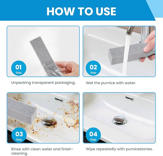 14 Pack Pumice Stone for Toilet Bowl Cleaning, Powerfully Cleans Hard Water Rings, for Cleaning Toilets, Bathtubs, Grills, Swimming Pools, Sinks