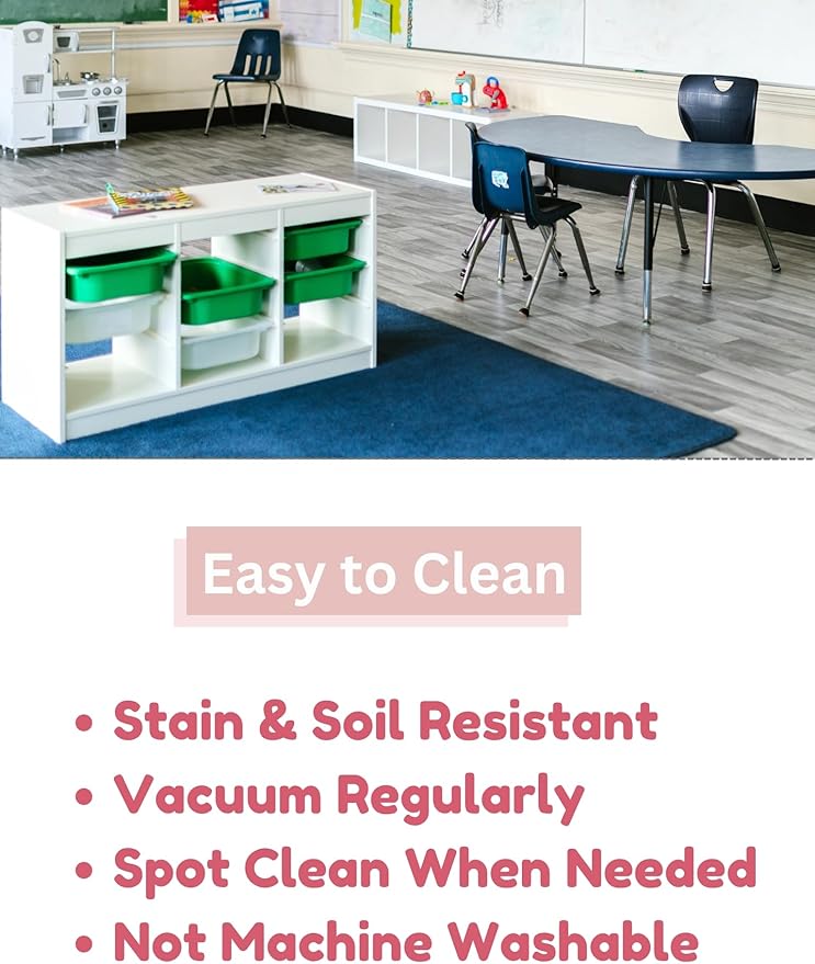 KOECKRITZ Soft and Colorful Kids Classroom Area Rugs (Passes Flammability Pill Test) Many Sizes and Bright Colors to Select from (7' x 9', Eggplant)