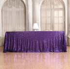 SquarePie Sequin Tablecloth 90 x 132 Inch Purple Sparkly Table Linen for Wedding Halloween Party