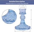 12Pcs 4" H Aqua Blue Candlestick Holders Set- Taper Candle Holders Bulk, Glass Candle Holders for Wedding, Party, Romantic Dinner Table Centerpieces, Festival Gifts & Windowsill Decor
