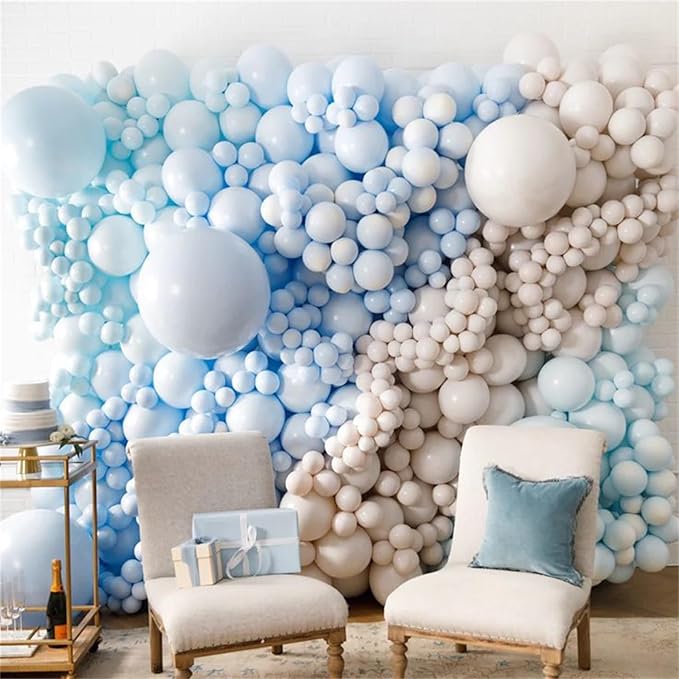 Sand White Quick Link Balloons, 60PCS Linking Balloon for Making Balloon Wall Arch Chains, Cream Beige Linked Balloons for Wedding Birthday Baby Shower Engagement Graduation Party Decorations (10inch)