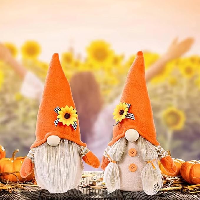 Fall Decoration for Home,Fall Decor Gnome Plush for Tiered Tray,Sunflower Plush Gnomes Autumn Gnomes Gifts Farmhouse Harvest Table Decoration,Thanksgiving Gnome Decor,Boy