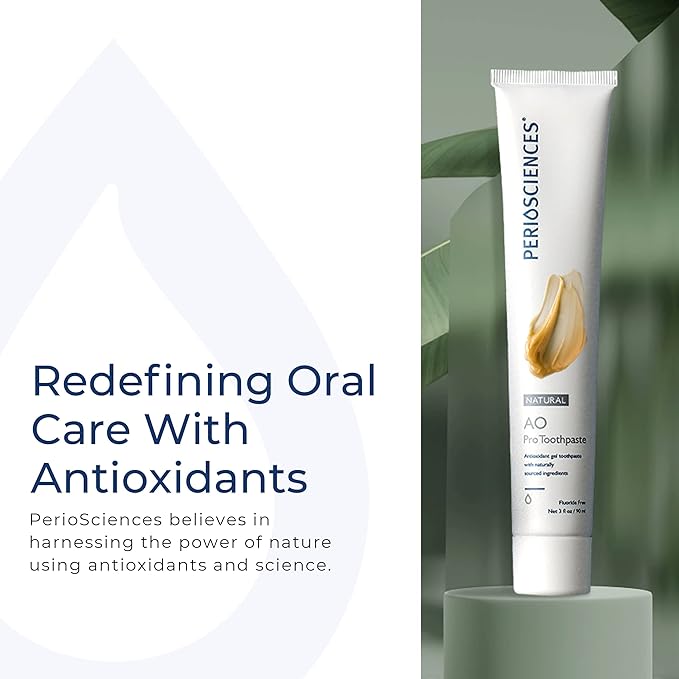PerioSciences AO Pro Natural Toothpaste with Nano Hydroxyapatite, Remineralizing, Fluoride Free, SLS Free, Gluten Free 3 fl oz / 90ml