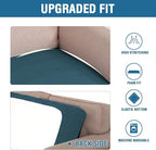 H.VERSAILTEX Super Stretch Individual Seat Cushion Covers Sofa Covers Couch Cushion Covers Slipcover Sets Thick Jacquard Textured Twill Fabric (1 Piece Loveseat Cushion Cover, Deep Teal)