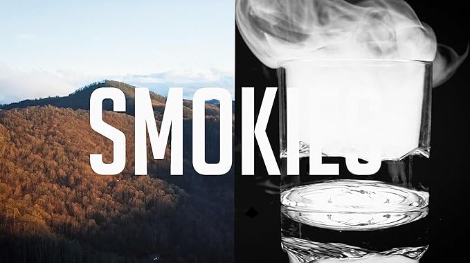 Smoky Mountain Heavy Crystal Whiskey Glasses Gift Set of 2, Thick Freezable Bourbon Glass 1lb Each, Premium Whiskey Gifts for Men, Frozen Crystal Chills Cocktails, 10 oz