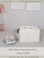 Rectangular Folding Laundry Basket, waterproof Canvas Basket,gift basket,Suitable for children's room,Office,Clothes,Toys Storage(Bee)