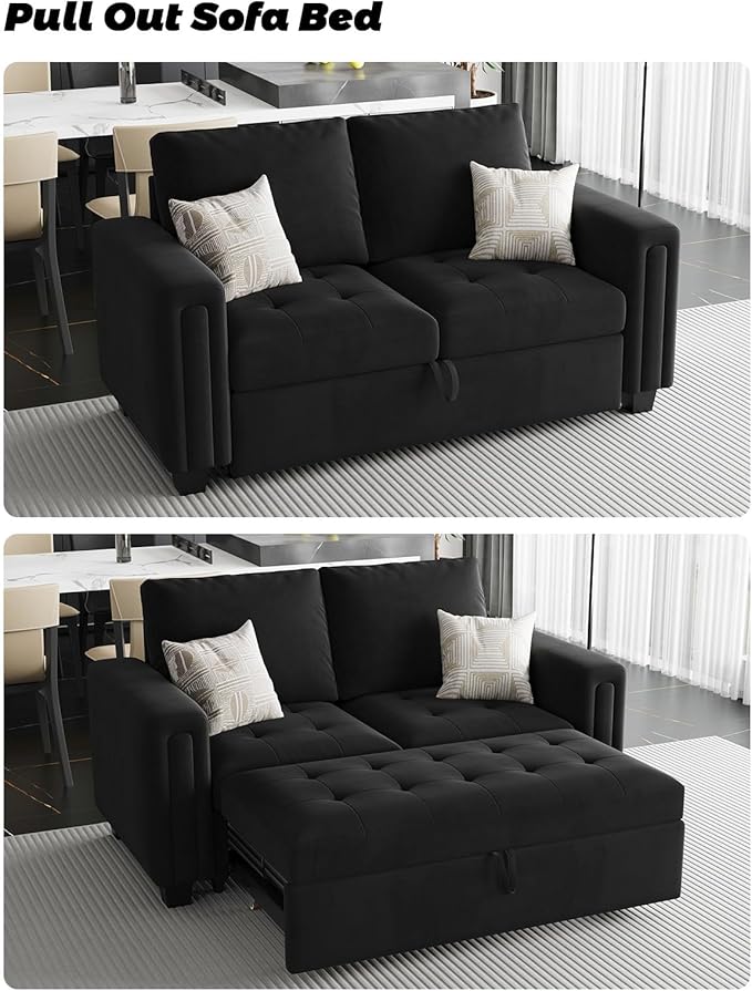 Belffin Modular Sectional Sleeper Sofa - Convertible Couch with Storage