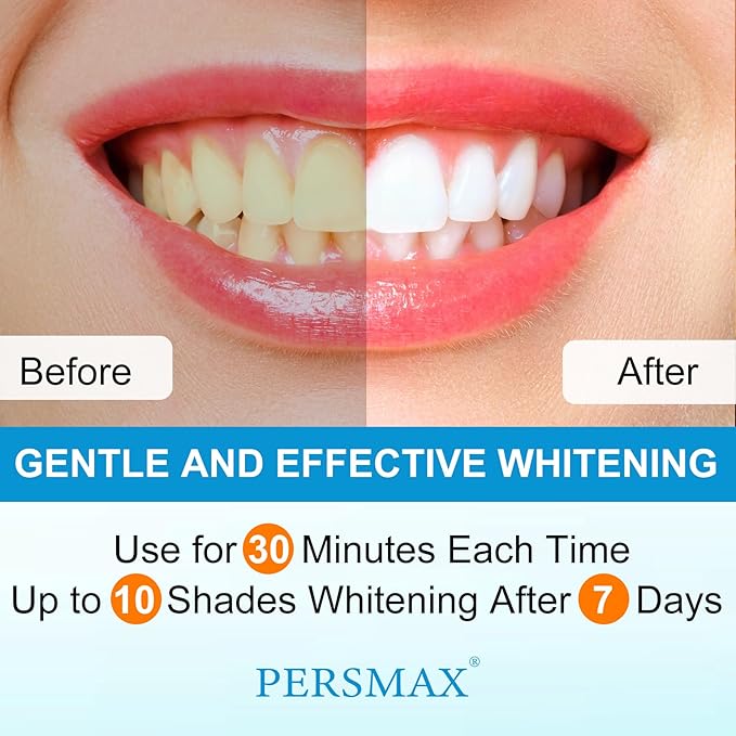 Teeth Whitening Strips for Sensitive Teeth Enamel Safe Whitening Kit No-Slip Remove Coffee Wine Smoking Stains Professional 14 Treatments 28 Strips