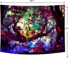 Delur Fantasy Forest Tapestry Mystical Landscape Magical Enchanted Forest Tree Nature Tapestry Psychedelic Wall Hanging Headboard for Bedroom Living Room Home Decor (59.1" x 78.7")