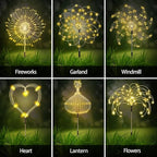 Maleyt Solar Garden Lights 8 Pack, Solar Powered Outdoor Decorative Lamps, 120 LED Solar Firework Lights with Remote Control, 8 Modes Waterproof DIY Landscape Lighting for Backyard Garden Decoration