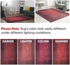 Keen Home Design 6x9 Rug - Machine Washable Area Rug with Non-Slip Backing, Ideal for Living Room, Dining Room, Bedroom - Vintage, Easy Clean, Durable, Low Pile Rug - (6' x 9')