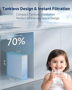 Ecoviva Tankless Reverse Osmosis Water Filter, NSF/ANSI 58 Certified, 8 Stage Under Sink RO Water Filtration System, 600 GPD Fast Flow, 2.5:1 Pure to Drain, Reduces PFAS, White