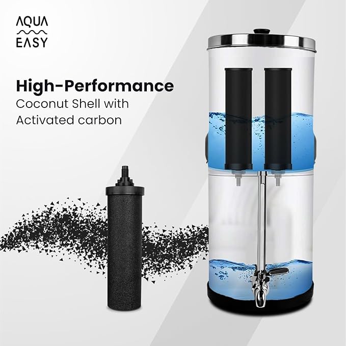 AquaEasy BB9 Activated Carbon Water Filter Candle(2 Pcs) Replacement Gravity Water Filter Candle Compatible With Gravity Filter System