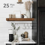 QEEIG Floating Shelves for Wall Bathroom Shelf Bedroom Kitchen Living Room Farmhouse Small Book Shelf 16 inch Set of 2, Brown (015-BN2)