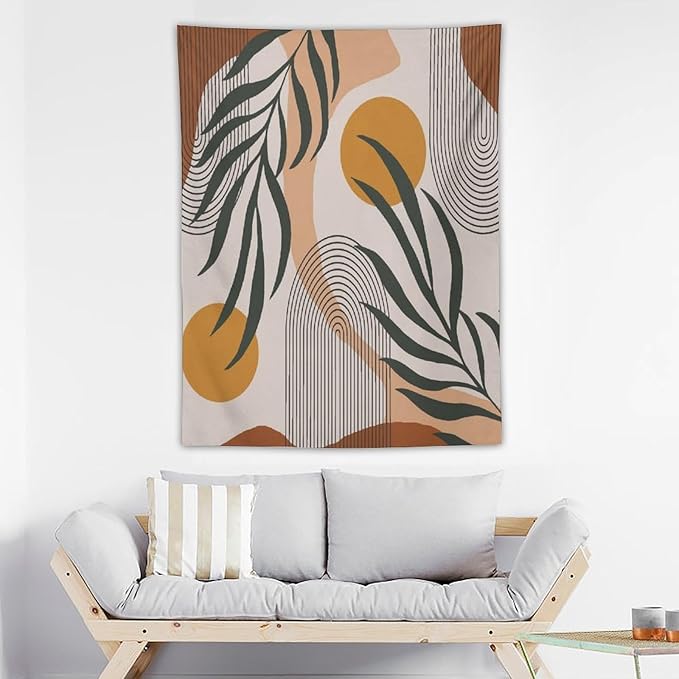ICMOLYYENLO Boho Plant Aesthetic Tapestry, Abstract Medieval Arch Sun Home Aesthetic Wall Hanging For Bedroom Living Room Dormitory Tapestry 30x40 Inches