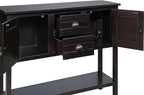 Solid Wood Farmhouse Console Table,Sofa Table with Storage Drawers and Shelves,Entryway Table for Entry Hallway Foyer Sofa Side Table,Fully Assembled(48" Espresso)