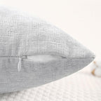 CaliTime Throw Pillow Covers Decorative 22 X 22 Inches Pack of 2 Cozy Chenille Cushion Cases for Couch Sofa Bed Living Room Home Moonbeam Gray