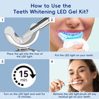 KIWIBIRD Teeth Whitening Kit for Sensitive Teeth – 3 Gel Pens, LED Light with Wireless Charging Case, IPX7 Waterproof, Enamel-Safe at-Home Dental Care Tool