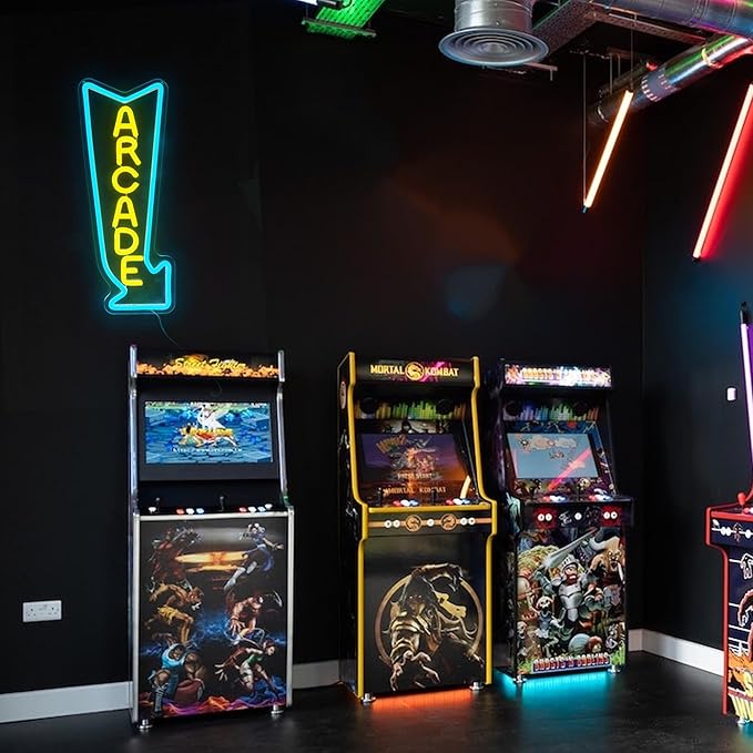 Arcade Neon Sign LED Light Dimmable Gaming Lights for Wall Decor USB Powered Neon Gaming Sign for Game Rooms, Bars and Retro Arcade Decor Gifts for Teenage Boys, Kids