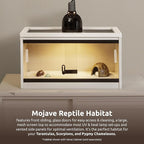New Age Pet ECOFLEX 24-Inch Mojave Reptile Lounge in Maple - Durable Wood Plastic Composite Habitat with Ventilated Side Panels, Removable Sliding Glass Doors, and Mesh Screen Top