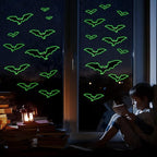 3 Sheets Glow in The Dark Halloween bat Decals Luminous Halloween bat Stickers Removable Bat Wall Decor Glowing Window Clings for Scary Halloween Theme Party Decorations