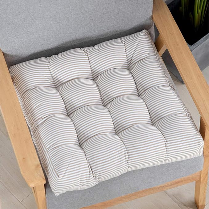 Tiita Chair Cushions 22"x22" Square Windows Pad for Adults Seating Pillows Set of 2, Beige