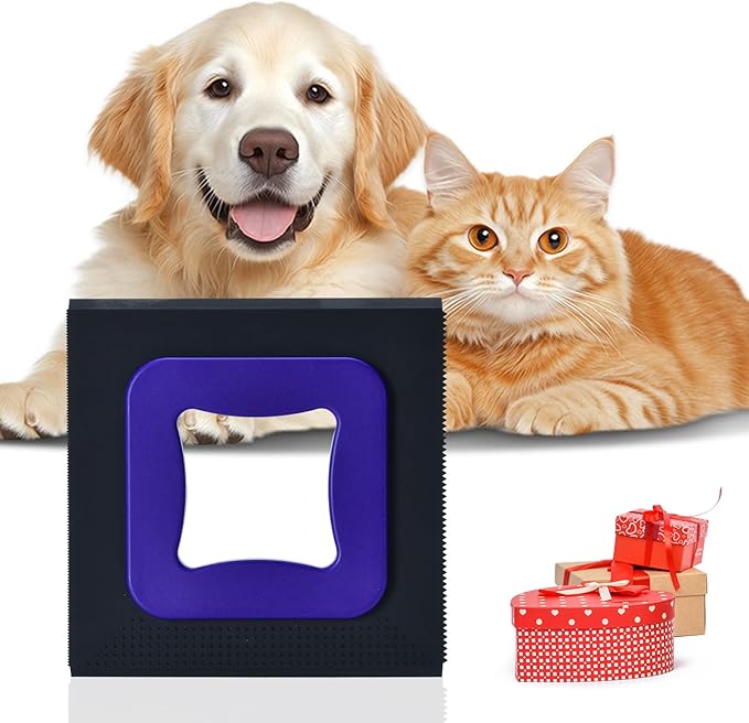 3 in 1 Mini Pet Hair Removal Tool, Dog and Cat Square Hair Remover for Car Detailing Supplies, Clothes, Couch and Carpet, Fur Cleaning Supplies for Furniture-Ergonomic and Anti-Slip, Mini Pet Supplies