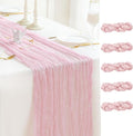 Sioloc 5 Pack Light Pink Cheesecloth Table Runner Fall Autumn Decor for Home 10ft Table Cloth for Tea Wedding Birthday Party Baby Bridal Shower Halloween Thanksgiving