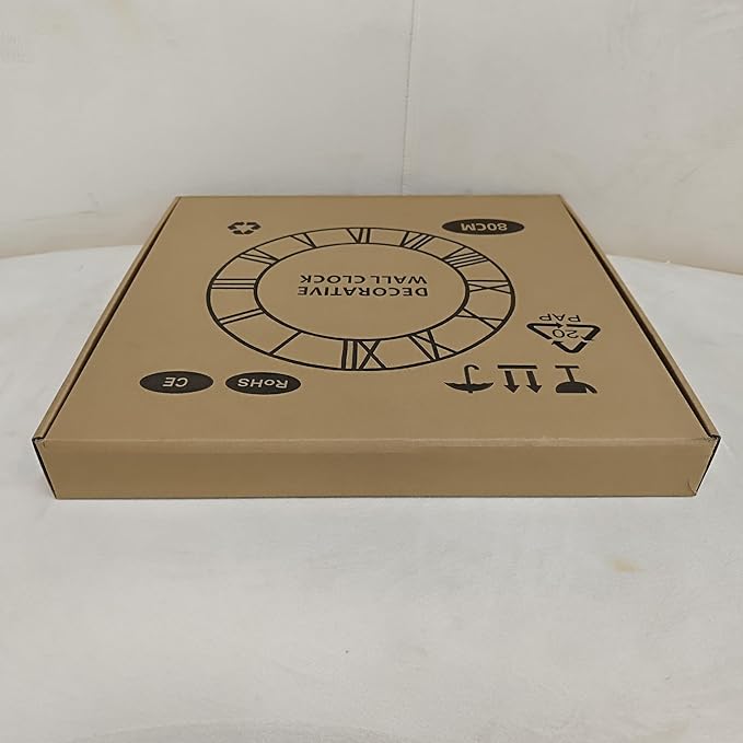 Large Wall Clock - 80cm/ 32 Inches, Silver, Non-Ticking, Battery Operated, Vintage Modern Wall Clock for Living Room, Bedroom, Office, Farmhouse Decor