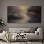 SIGNWIN 24"x46" Extra Large Framed Wall Art Golden Light River Path Dreamy Impressionist Landscape Illustration for Home Living Room Bedroom Decor (Frame Assembly Required)