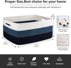 Large Storage Basket for Organizing, Woven Rope Basket for Shelves, Closet Organizer Bins for Clothes, Blanket, Toys, Baby Nursery Storage, 17.7" x 13" x 7.87", 2 Packs Gradient Blue