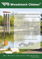Woodstock Chimes Pluto Wind Chime for Outside 37" Black Wood Medium Tone Sound for Outdoor Garden, Patio, Porch Decor Gifts, Encore Collection, DCKK37
