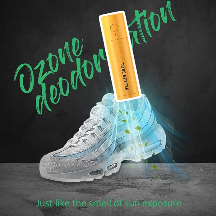 Shoe Deodorizer Rechargeable Ozone Tech Eliminates Odors in All Footwear, Auto Shut-Off Durable Dryer-Style Freshener