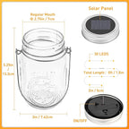 GIGALUMI Solar Mason Jar Lights, 12 Pack 30 Led String Fairy Lights Garden Lights Outdoor Waterproof Metal Lid Hanging Solar Lanterns for Outdoor, Garden, Patio, Lawn, Balcony Decoration