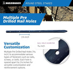 Sandbaggy Round Steel Concrete Form Stakes with Nail Holes - Rust Resistant Coating - Removable, Reusable (50, 3/4 in X 18 in)