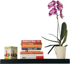 joelsantiques 30 Inch Floating Shelves for Wall - 30x6x2 in - Natural Wood, Easy Install - Heavy Duty Rustic Book Shelves - Bathroom, Kitchen, Living Room - Black