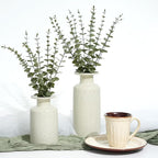 18Pcs Faux Eucalyptus Stems, 15" Artificial Eucalyptus Plants with White Frosted Coating, Fake Eucalyptus Decor Plastic Greenery Leaves for Wedding Bouquets Home Decor DIY Floral Arrangements