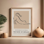 Poster Master Vintage Poster - Retro Minimalist Print - Gift for Artist, Housewarming - Cat, Line Drawing, Sketch, Abstract - Wall Decor for Living Room, Bedroom, 16x20 Beige Framed