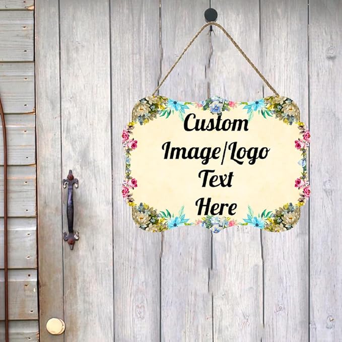 Custom Metal Sign Wooden Welcome Sign, 11.2*8 Inch, Personalized Home Decor Sign, Farmhouse Decorations for Home Office