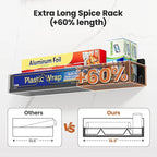16.9 Inch Wide Large Capacity Magnetic Spice Rack for Refrigerator, 4 Pack Metal Fridge Shelf, Black