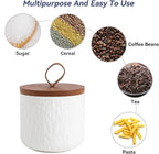 Kitchen Canisters for Countertop, Ceramic Coffee Canisters with Airtight Lids Food Storage Jars Sugar Container for Kitchen Counter Tea, Coffee Beans, Spice (#001White-9oz/260ml)